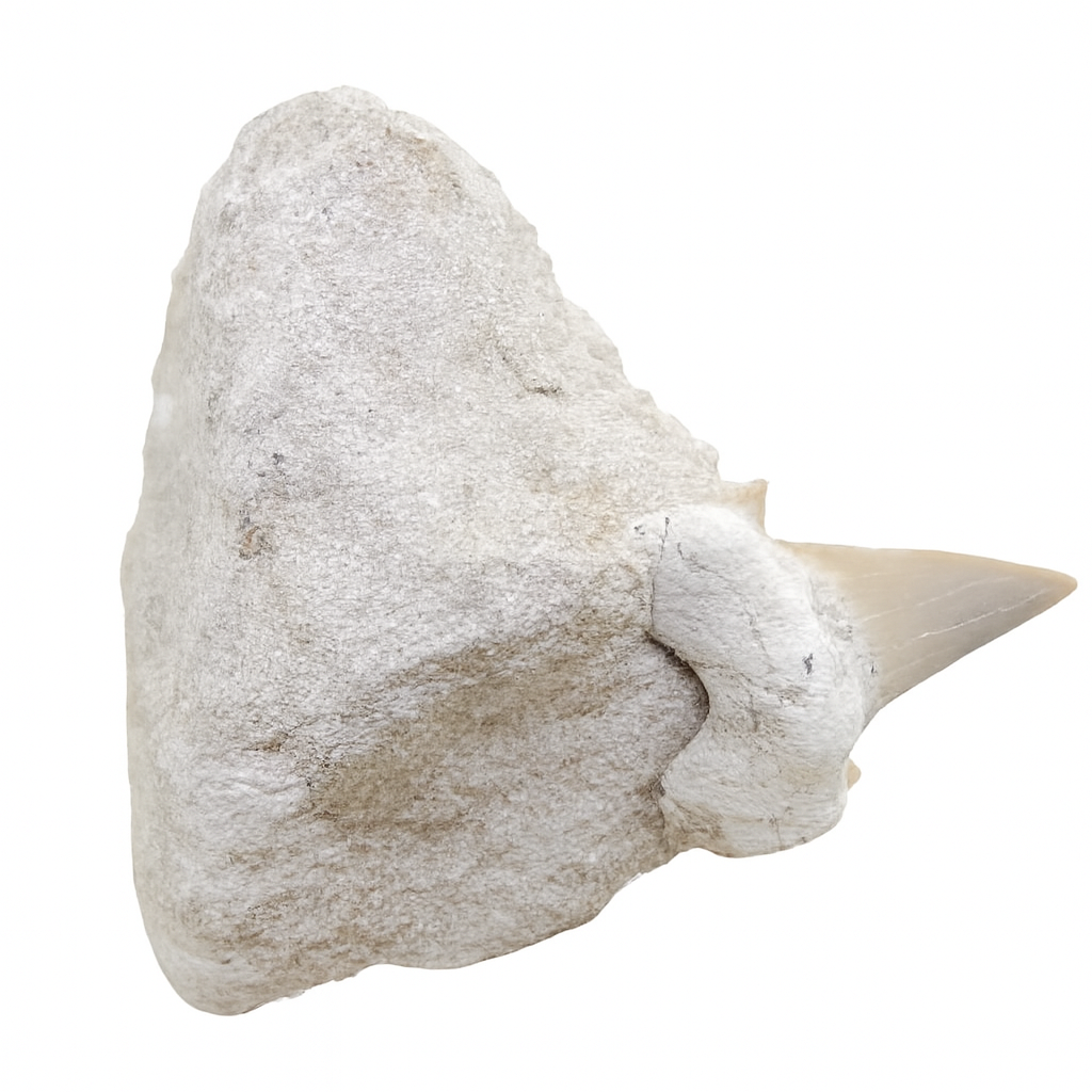 Otodus Obliquus Tooth on Matrix.